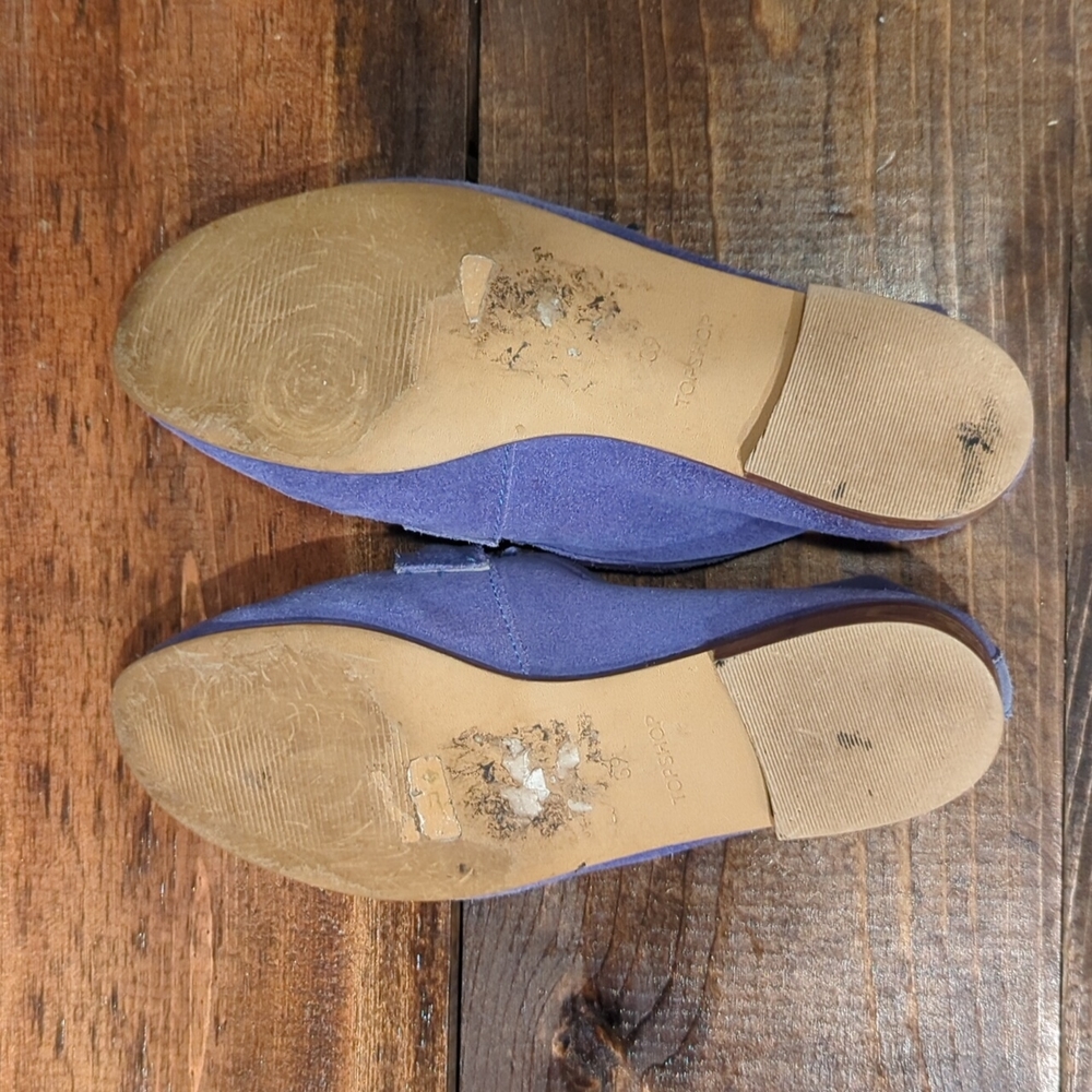 Topshop Periwinkle Suede Leather Loafers - EUR Size 39 - Picture 10 of 11